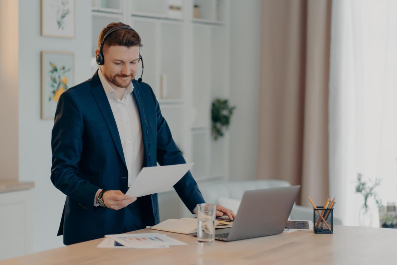 Financial planning workspace with documents and calculator